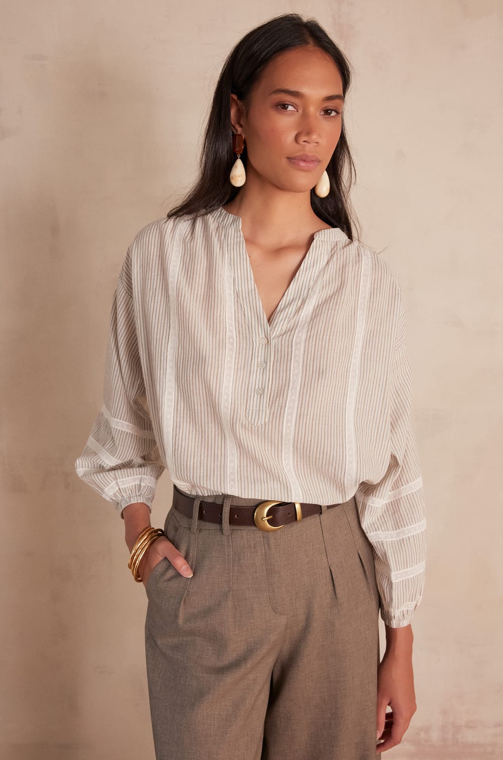 SALOME cotton blouse;${refinementColor}