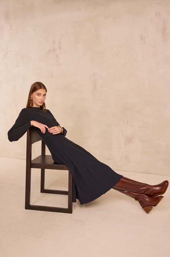 POESIE knit trapeze dress;${refinementColor}