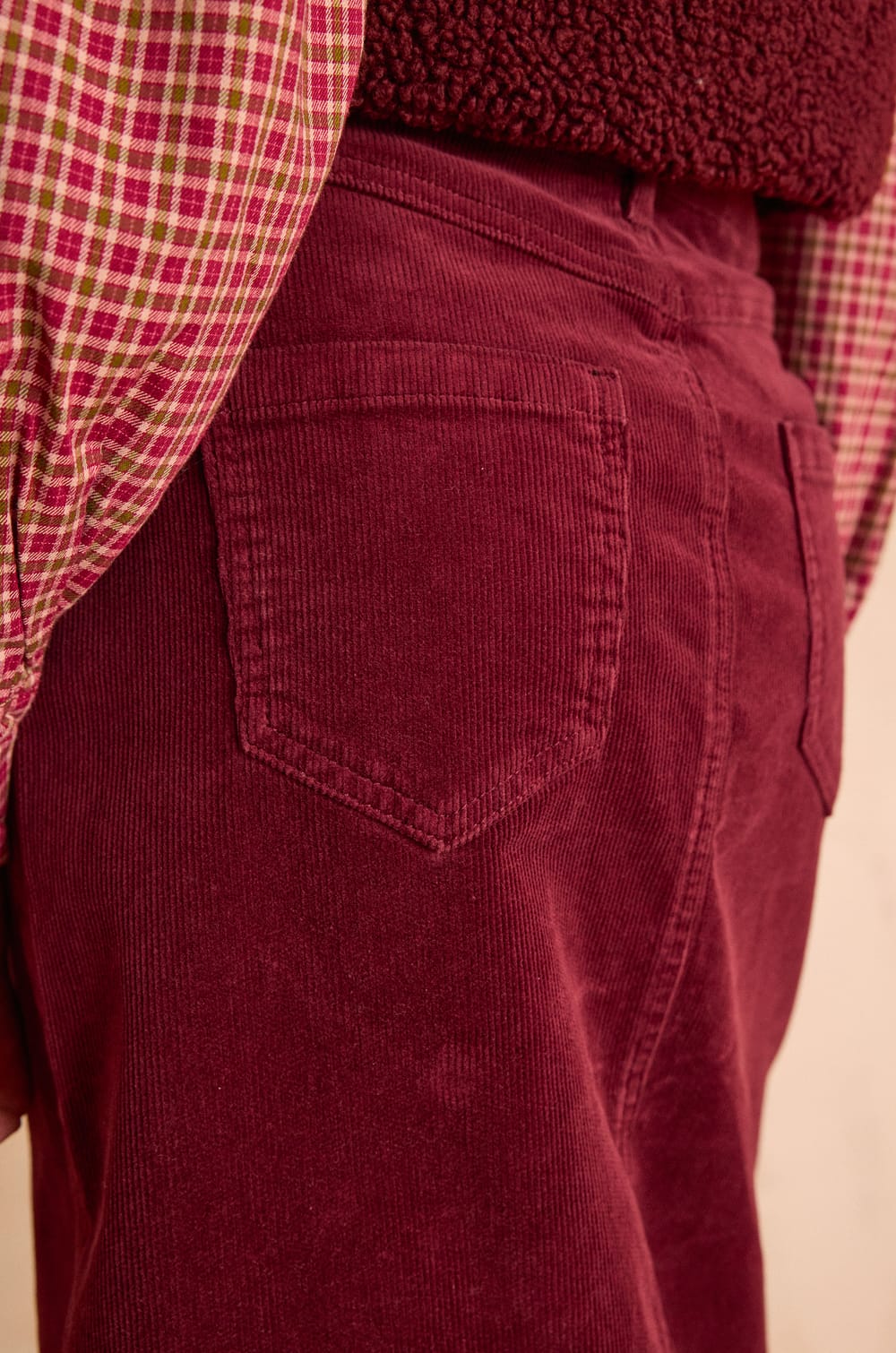 CLEO straight corduroy skirt;${refinementColor}