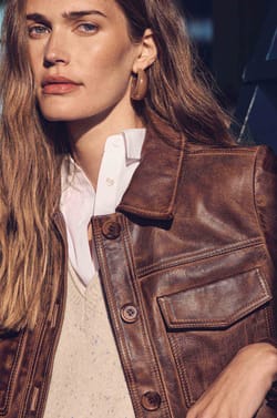 Veste en cuir DONNA;${refinementColor}