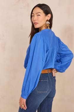 Long sleeve cotton blouse DARCIE;${refinementColor}
