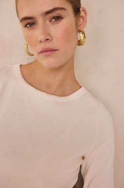 LENA ribbed long-sleeved T-shirt;${refinementColor}