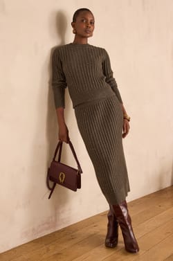 EMMA ribbed long skirt;${refinementColor}