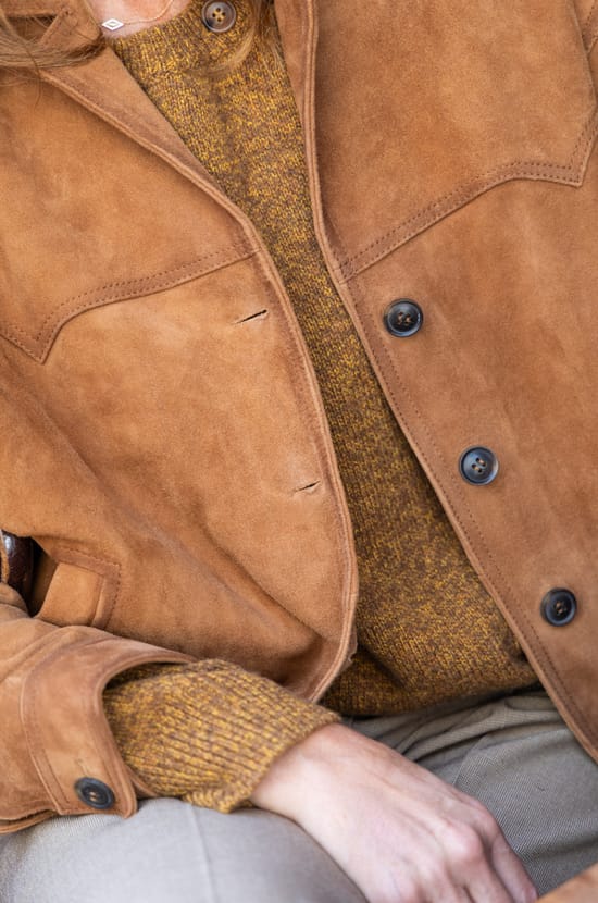 Leather suede jacket Maison 123 x Marine Vignes GASTON;${refinementColor}