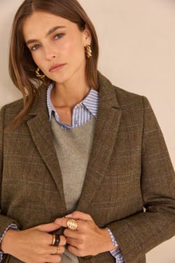 NELIA wool-blend blazer;${refinementColor}