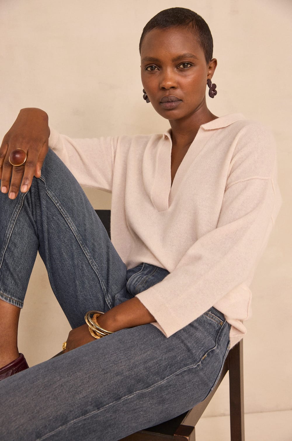 ALICIA long-sleeve cashmere sweater;${refinementColor}