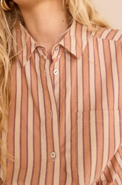 MARILOU striped long-sleeve cotton shirt;${refinementColor}