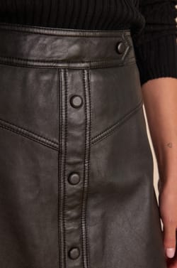 CLEMENCE leather skirt;${refinementColor}
