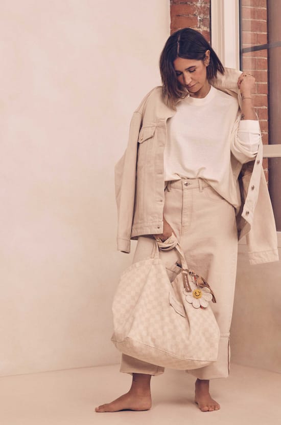 Sac en jean &agrave; carreaux Audrey Lombard x Maison 123 BIGGIE;${refinementColor}