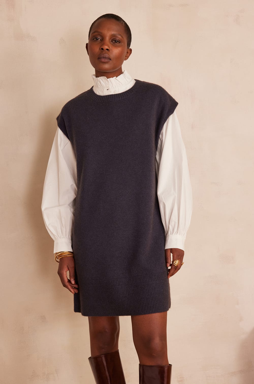 Sleeveless wool Jumper Dress RAPHAELLE;${refinementColor}