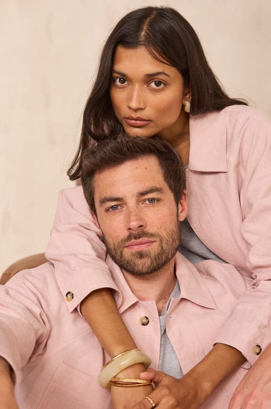 Unisex long-sleeve linen blend overshirt BOISE;${refinementColor}