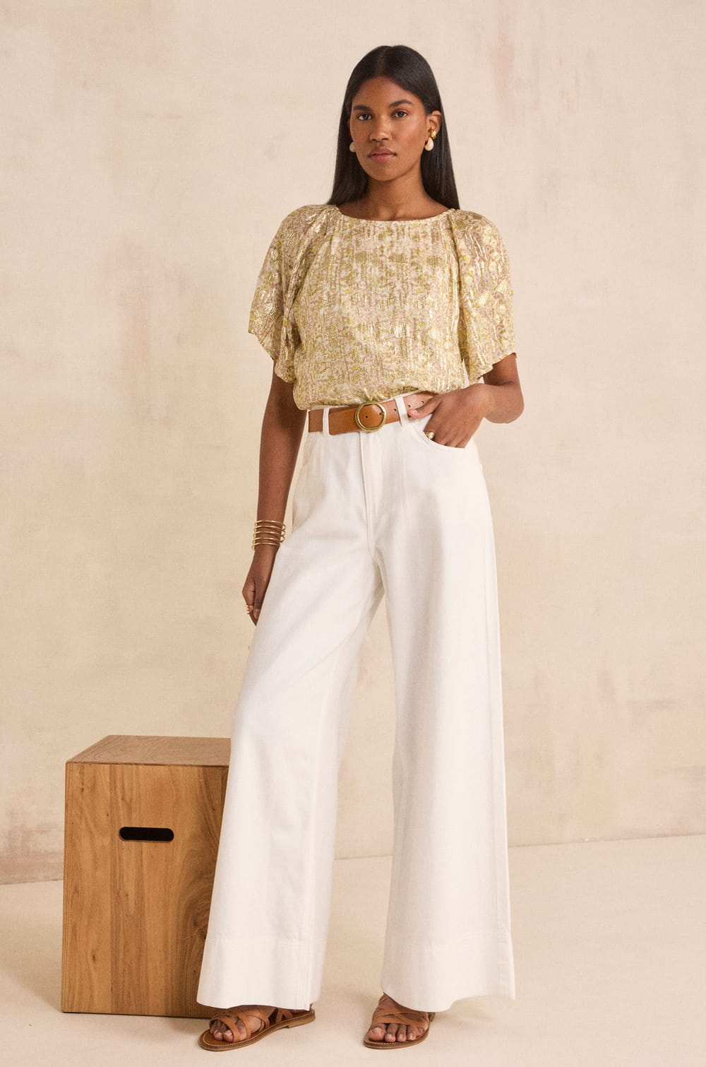 Pantalon large en coton TARA;${refinementColor}