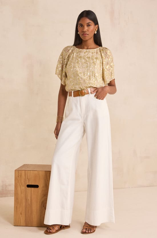 Pantalon large en coton TARA;${refinementColor}