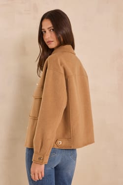 CLEA long sleeve blended wool jacket;${refinementColor}