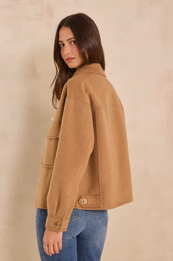 CLEA long sleeve blended wool jacket;${refinementColor}
