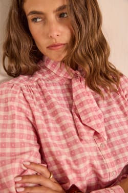 MALO long sleeve cotton blouse;${refinementColor}