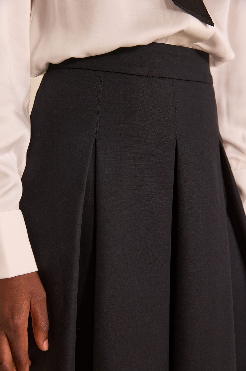 Pleated cotton blend skirt ETINCELLE;${refinementColor}