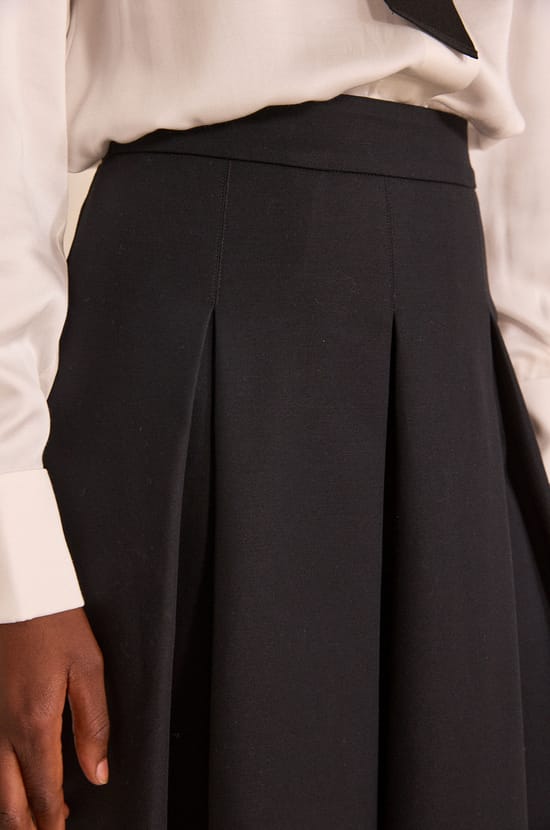 Pleated cotton blend skirt ETINCELLE;${refinementColor}