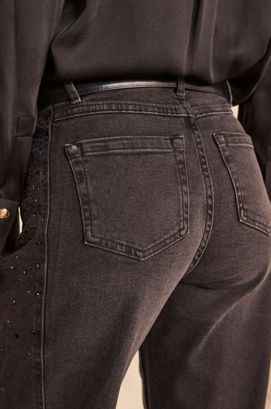 ROBINSON cotton blend denim pants;${refinementColor}