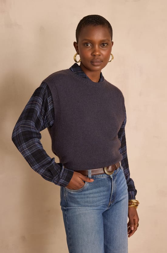 BARCLAY sleeveless wool jumper;${refinementColor}