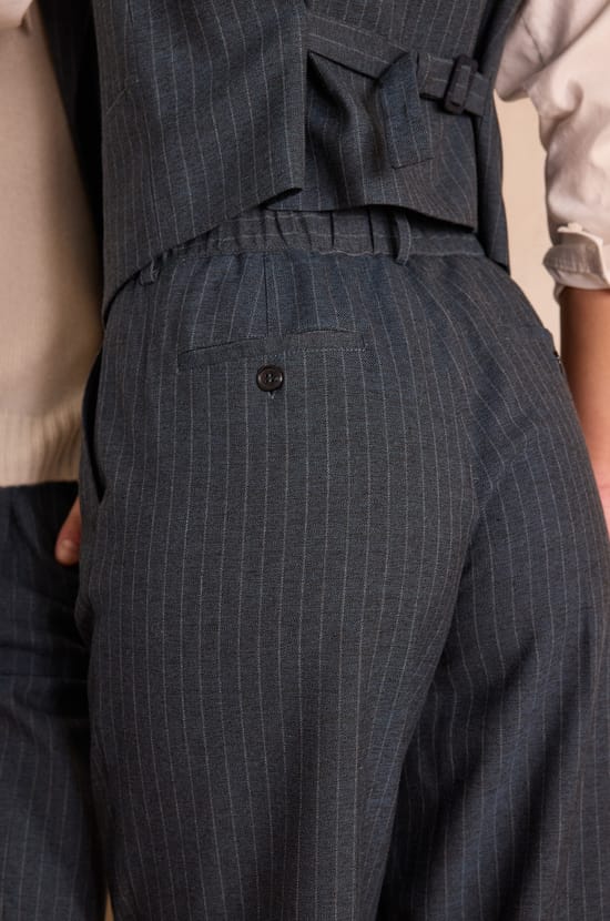 Unisex wide-leg tailored trousers with stripes PASSIONNANT;${refinementColor}