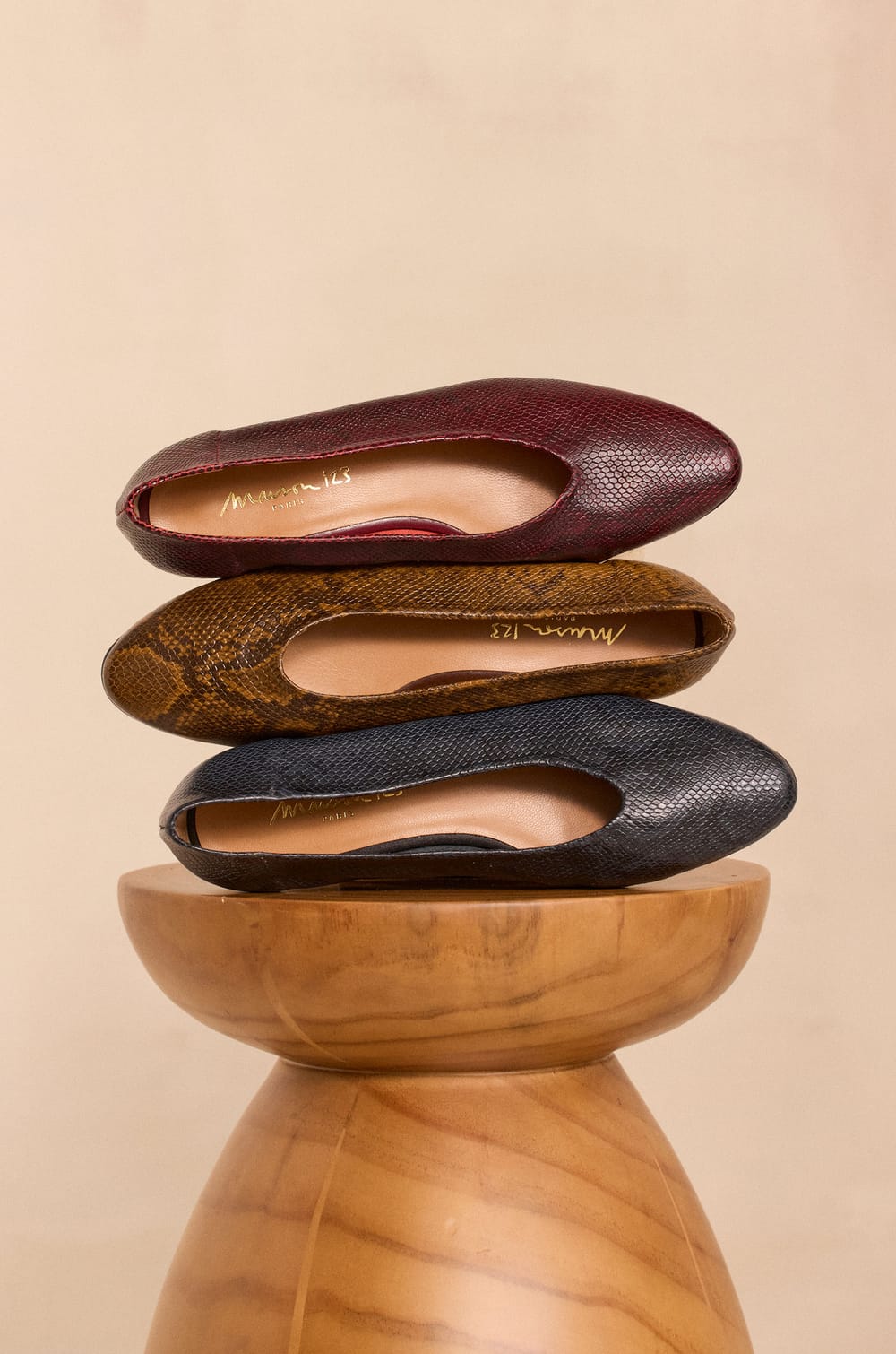 Ballerines plates en cuir MONA;${refinementColor}