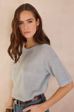 Short-sleeved jumper in mohair and wool PAOLO BIS;${refinementColor}