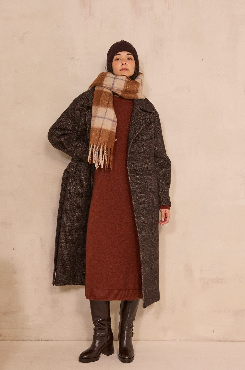 Phoebee mixed wool and yak knit dress;${refinementColor}