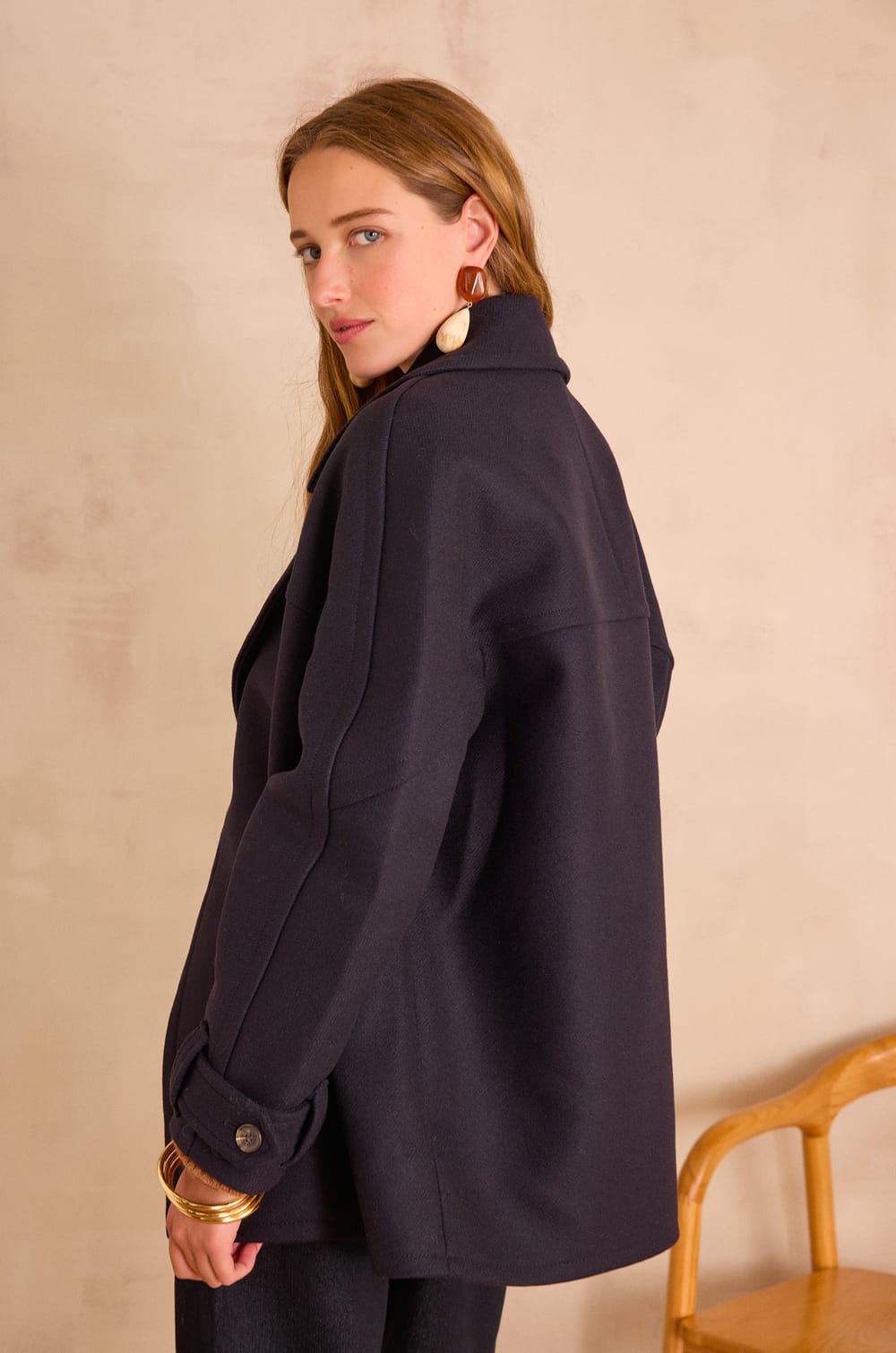 DEAN wool pea coat;${refinementColor}