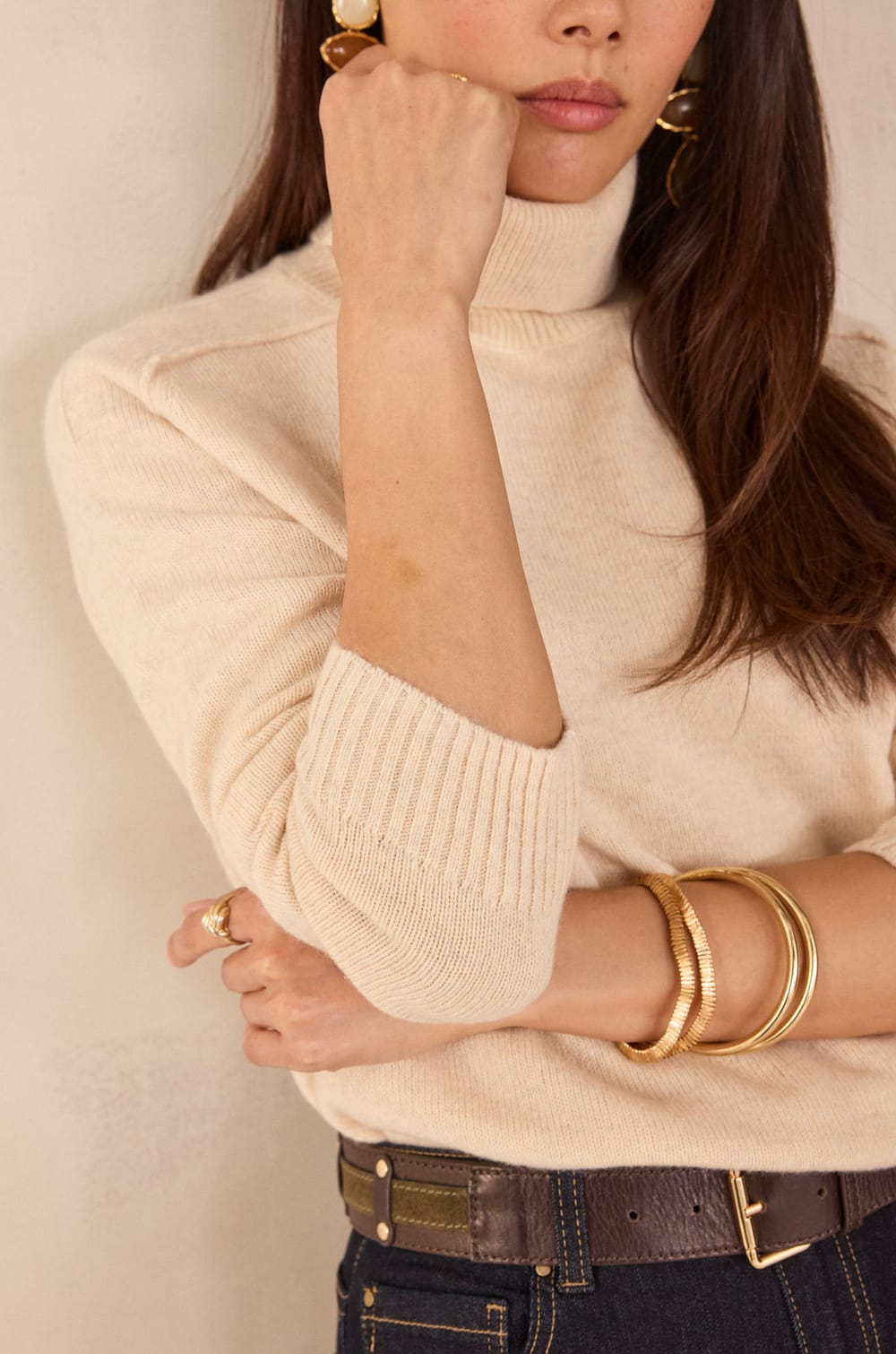 Pull col roul&eacute; en 100% laine CELESTIN;${refinementColor}