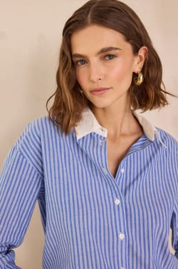100% cotton striped shirt DIVINE;${refinementColor}