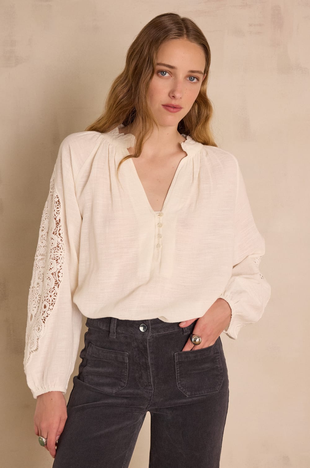 100% cotton SIMONE blouse;${refinementColor}