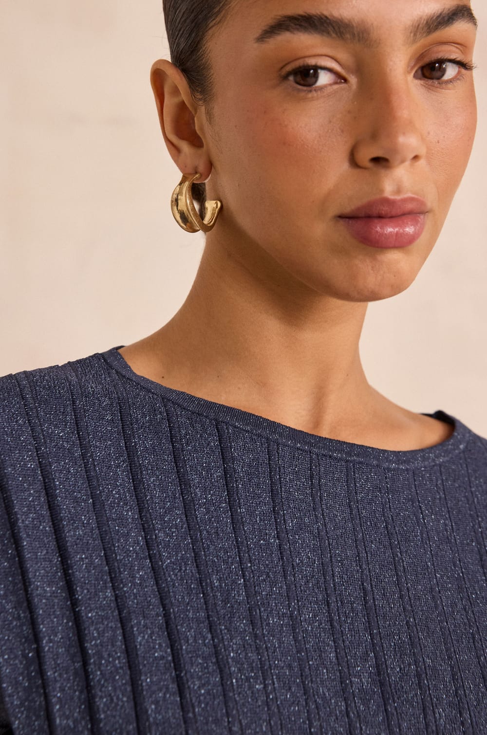 PERLA short sleeve sweater;${refinementColor}