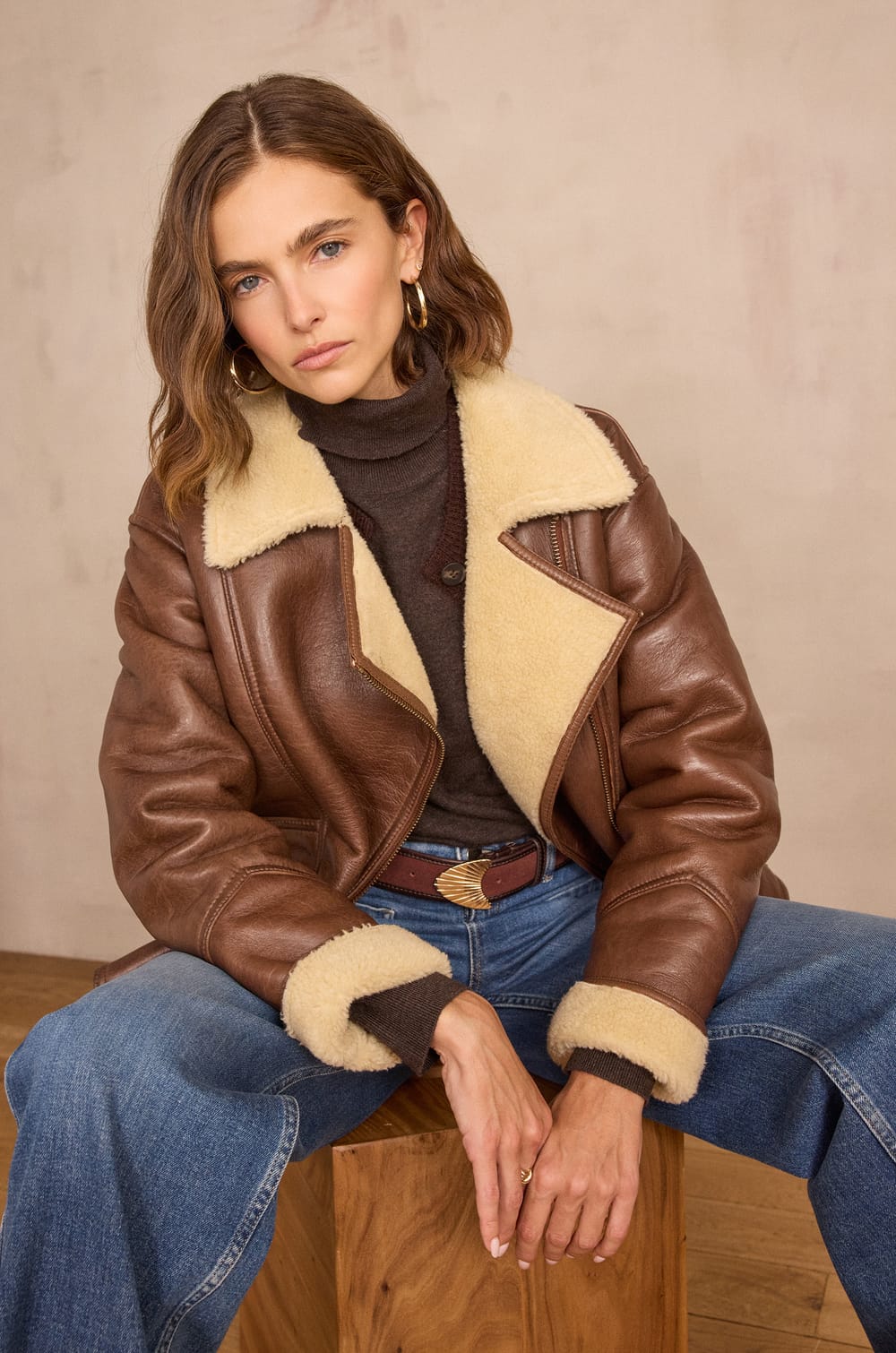 Manteau FOLIO en cuir;${refinementColor}