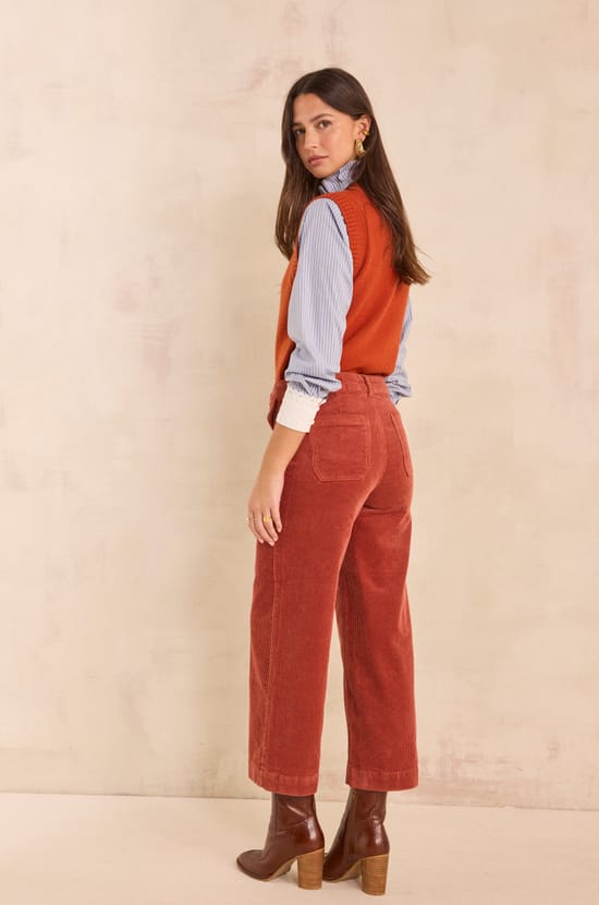 Wide cotton velvet pants STELLA BIS;${refinementColor}