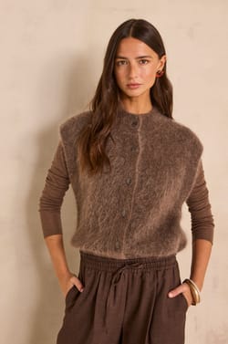 Gilet sans manches en mohair m&eacute;lang&eacute; AYMIE;${refinementColor}