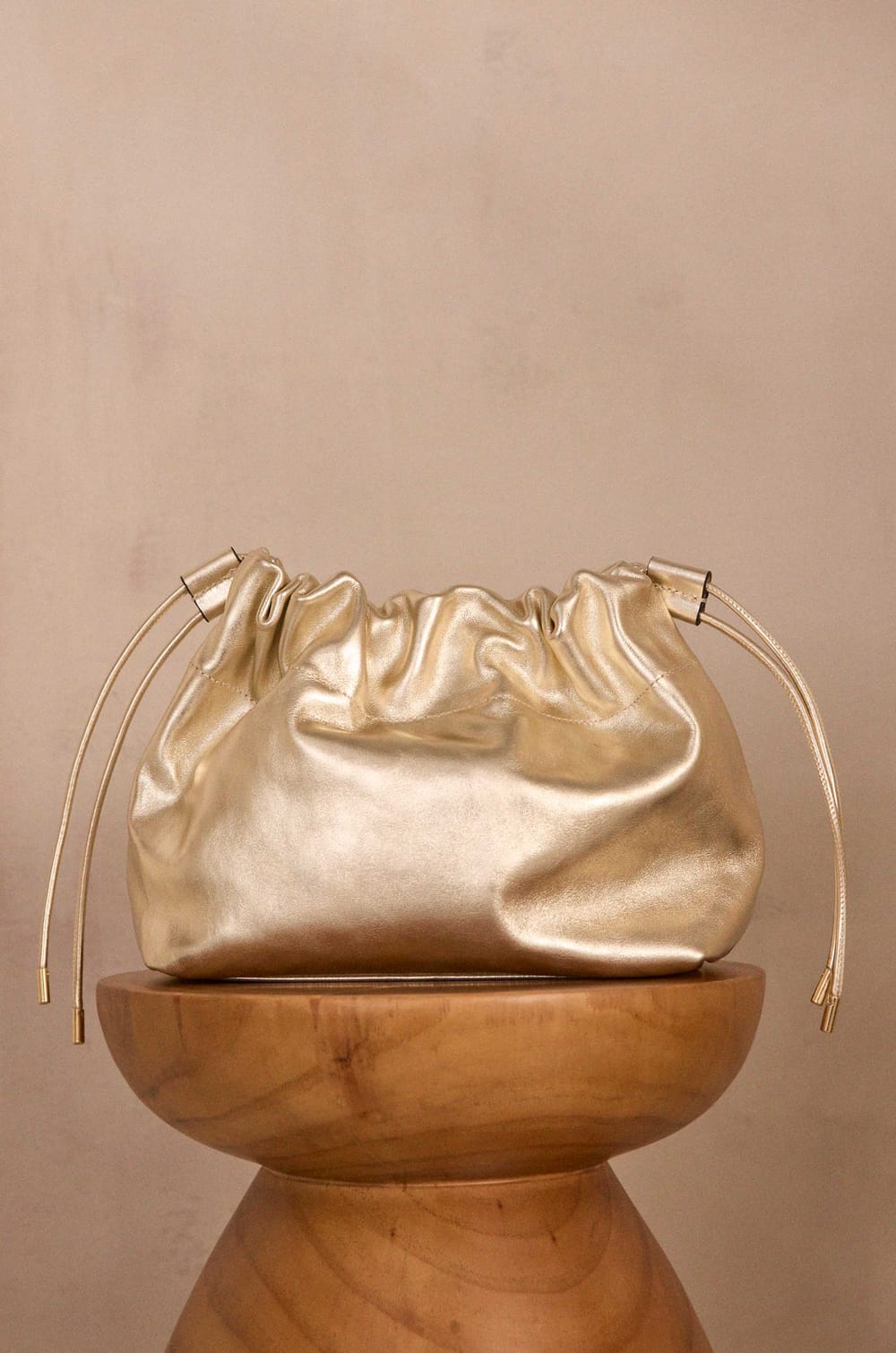 Mini VOLTAIRE golden leather bag;${refinementColor}
