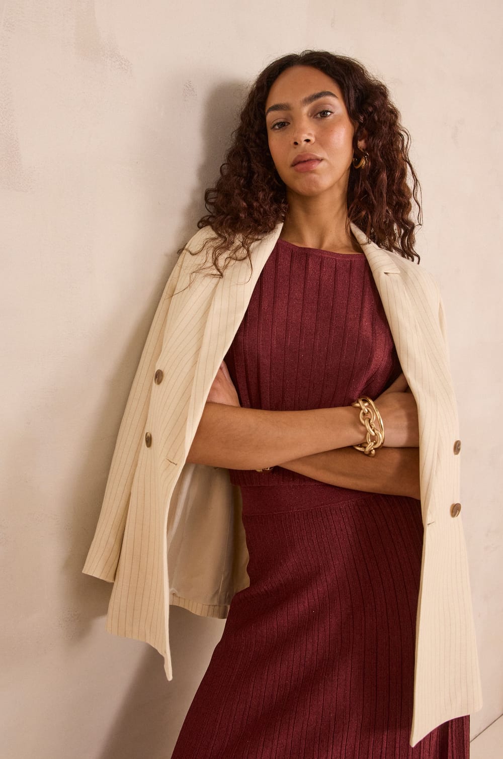 Pleated sequin mesh skirt OLYMPE;${refinementColor}