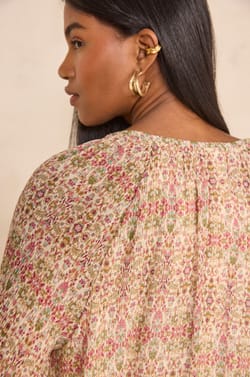 DAMIA long-sleeve printed blouse;${refinementColor}