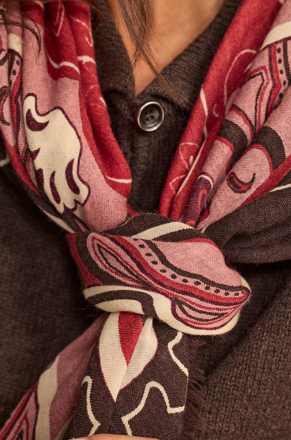 Foulard 100% laine Octobre Rose REMY;${refinementColor}