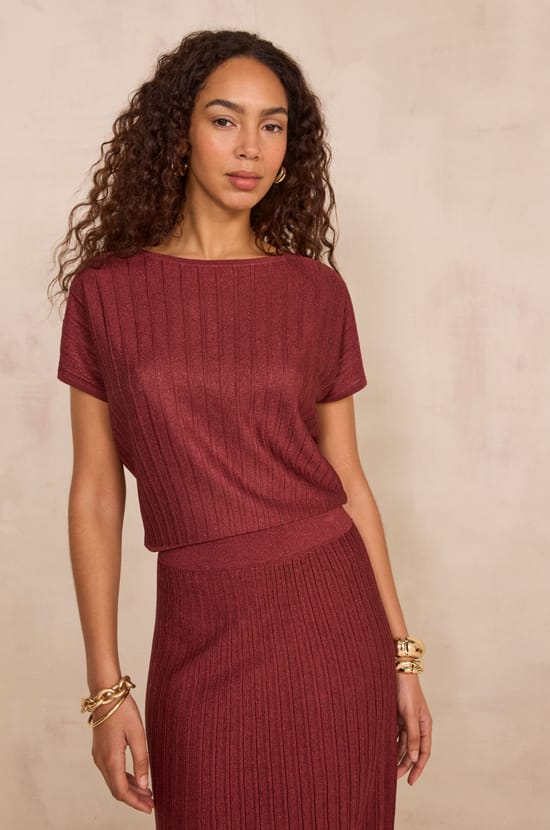 PERLA short sleeve top;${refinementColor}