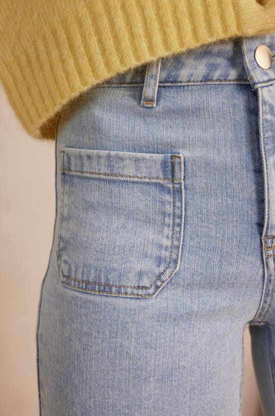 Jean cropped en denim LEA;${refinementColor}