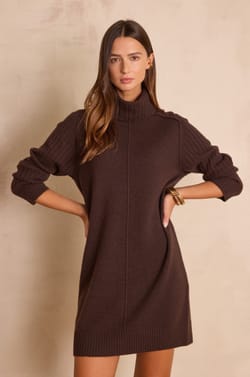 ROXA wool turtleneck dress;${refinementColor}