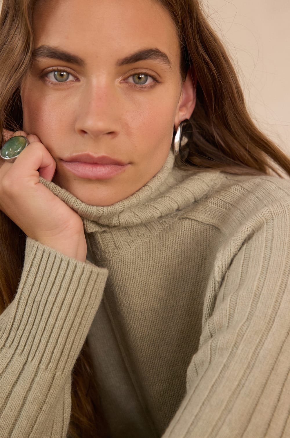 BLAISE turtleneck jumper in wool;${refinementColor}