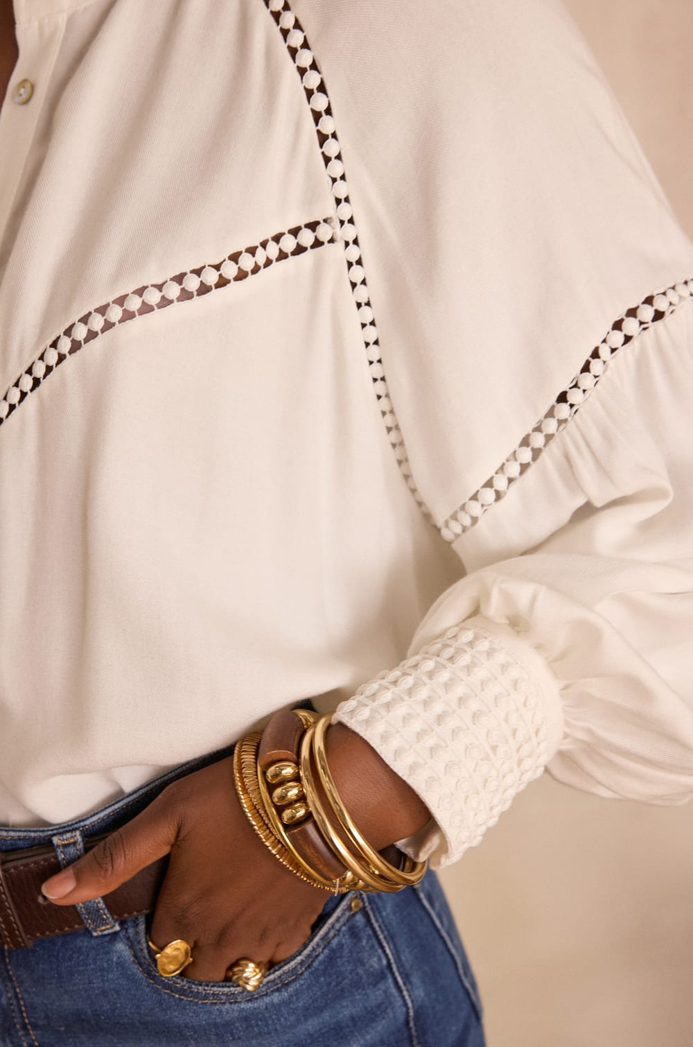 BELINDA embroidered blouse;${refinementColor}