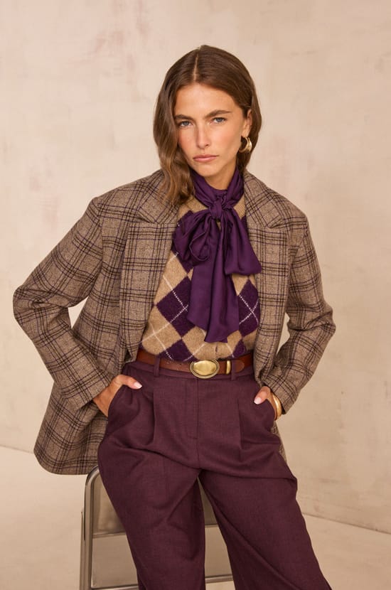 PARKER checked mixed wool jacket;${refinementColor}