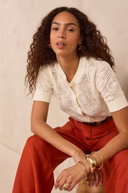 Short sleeve cotton vest PLUME;${refinementColor}