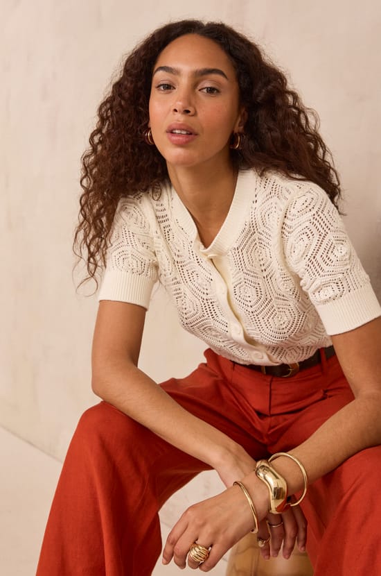 Short sleeve cotton vest PLUME;${refinementColor}