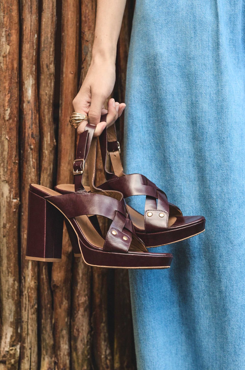 SCOTT leather heeled sandals;${refinementColor}