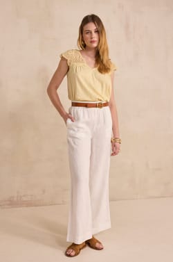TIM linen wide-leg pants;${refinementColor}